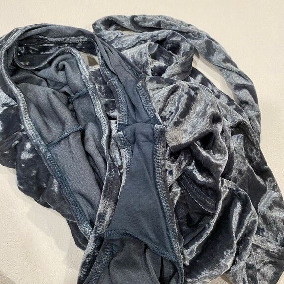 Aerie Crushed Velvet Bodysuit Dark Gray One Piece Size Small - Picture 6 of 6